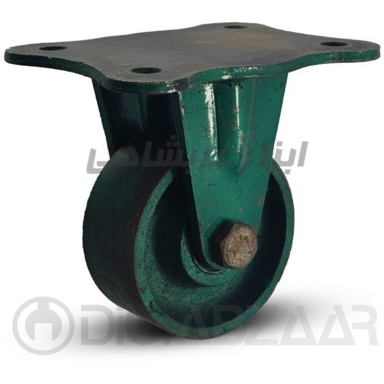 چرخ 10 سانتیمتری ثابت فولادی روتراشی سبز
