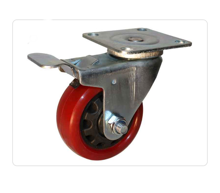 چرخ لوکس قرمز کفی ترمزدار ۱۲۵ (قیمت عمده با درصد تخفیف خوب تماس بگیرید)