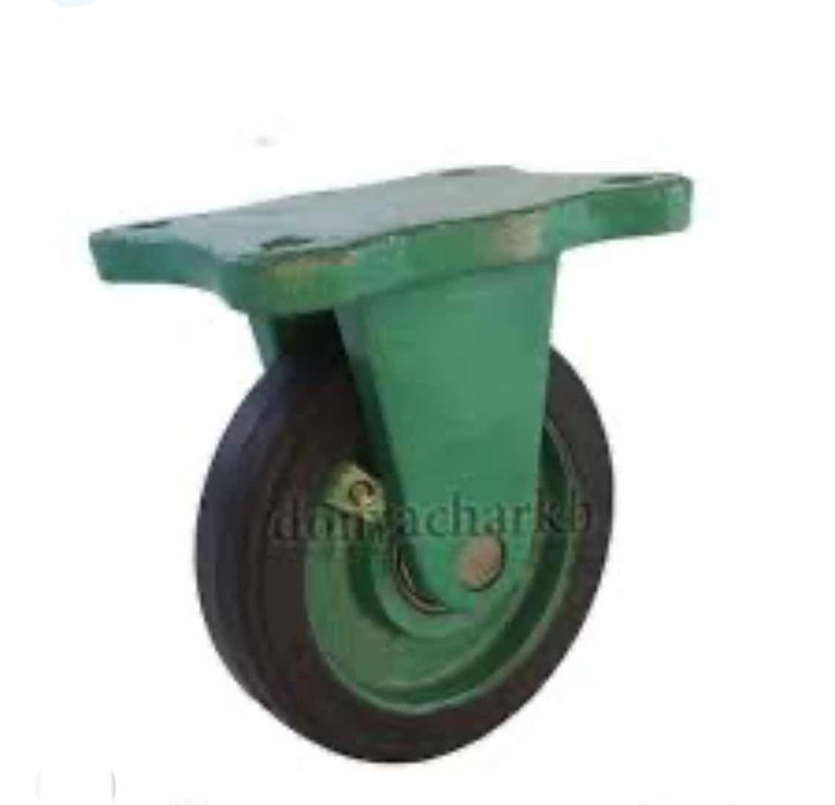 چرخ چدنی سبز سایز ۱۶۰ ثابت با متریال وارداتی
