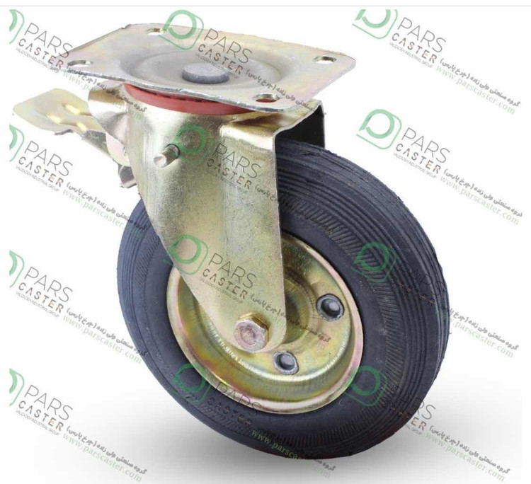 چرخ زباله رینگ فلزی PVC کفی ترمزدار