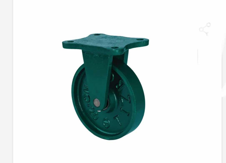 چرخ چدنی سبز سنگین لاستیکی روتراش تیزرو سایز ۲۰ ثابت ( فقط عمده)