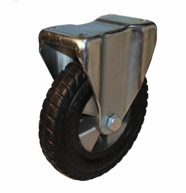 چرخ دایکاست سایز ۲۰۰ ثابت (حمل بارهای سنگین در کارخانجات و انبارها-ماشینآلات صنعتی و دستگاههای متحرک-گاریهای حمل بار و تجهیزات فروشگاهی-محیطهای با دمای بالا یا شرایط سخت کار)