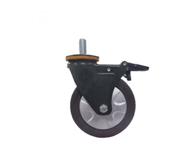 چرخ ورقی S106 پیچی گردان ترمزدار قطر 125 میلی متر (قیمت عمده با درصد خیلی خوب تماس بگیرید)