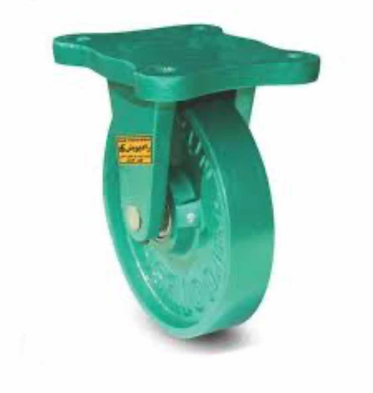 چرخ چدنی لاستیکی/روتراش سایز ۱۶۰ ثابت(قیمت عمده با درصد تخفیف خوب تماس بگیرید)