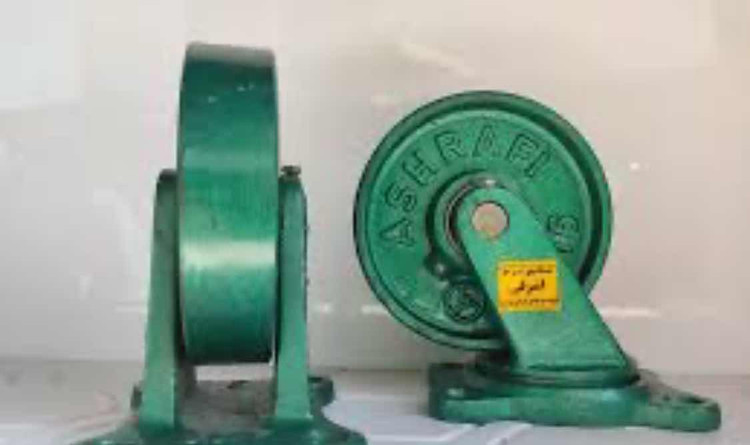 چرخ چدنی لاستیکی/روتراش سایز ۱۶۰ ثابت(قیمت عمده با درصد تخفیف خوب تماس بگیرید)
