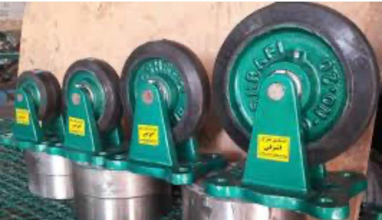 چرخ چدنی لاستیکی/روتراش سایز ۱۶۰ ثابت(قیمت عمده با درصد تخفیف خوب تماس بگیرید)
