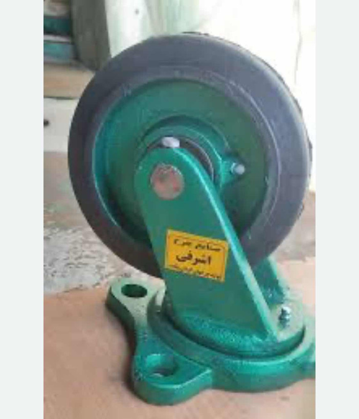 چرخ چدنی لاستیکی/روارتراش سایز ۱۰۰ ترمزدار(قیمت عمده با درصد تخفیف خوب تماس بگیرید)