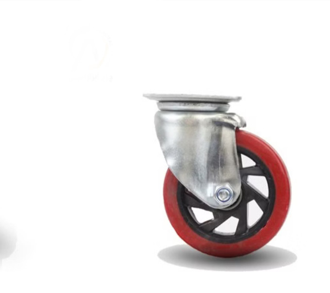 چرخ پلی آمید قرمز لوکس گردان قطر 125 میلی متر