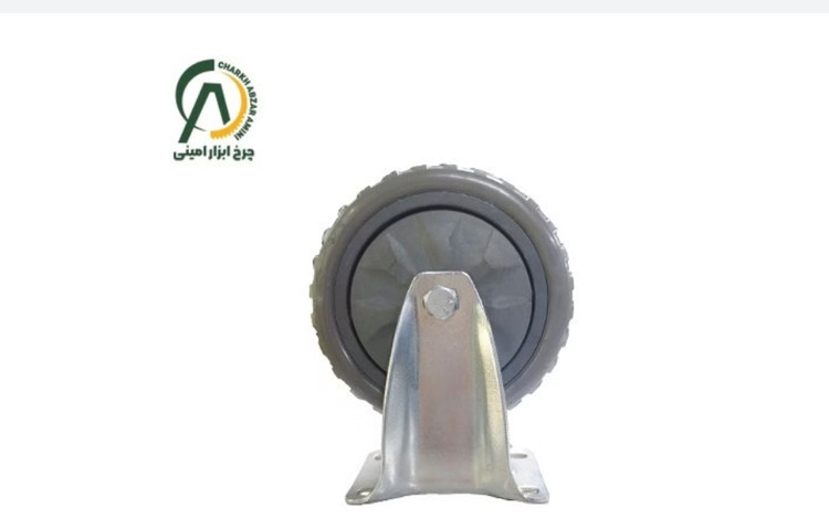 چرخ پلی آمید طوسی آجدار وارداتی ثابت قطر 125 میلی متر
