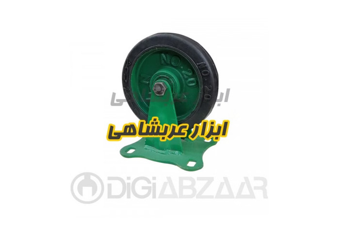 چرخ 20 پویان مدل ثابت فولادی لاستیکی سبز
