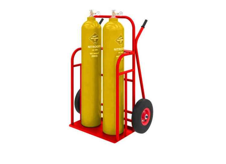 چرخ دستی حمل جفت کپسول_سایز 1231x933x593 میلی متر وزن 19.7 کیلوگرم تحمل بار تا 400 کیلوگرم