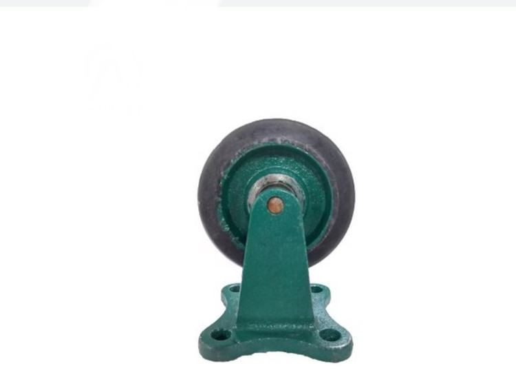 چرخ چدن لاستیک ثابت سبز قطر 130 میلی متر
