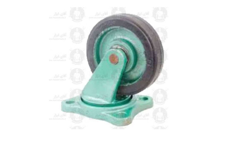 چرخ چدنی صنعتی با روکش لاستیکی متحرک 150 تا 500 کیلوگرم