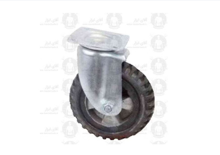 چرخ صنعتی دایکاست کفی گردان با روکش لاستیکی تحمل وزن 80 تا 300 کیلوگرمی