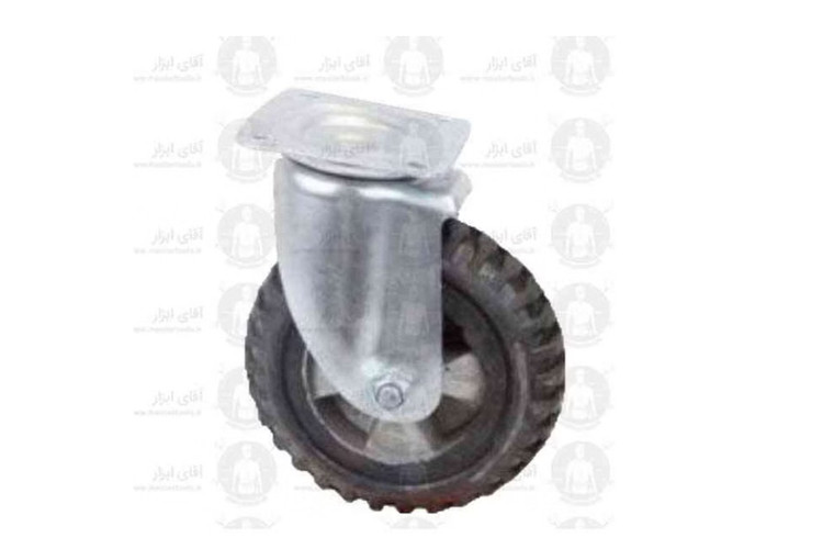 چرخ صنعتی دایکاست کفی گردان با روکش لاستیکی تحمل وزن 80 تا 300 کیلوگرمی