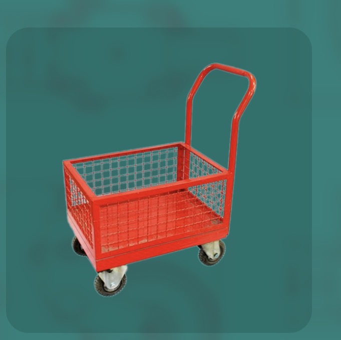 گاری چهار چرخ فنس دار دسته دار با چرخ ۱۲/۵ دایکاست